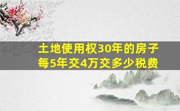 土地使用权30年的房子每5年交4万交多少税费