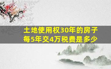 土地使用权30年的房子每5年交4万税费是多少