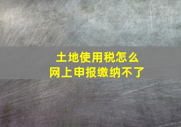 土地使用税怎么网上申报缴纳不了