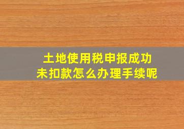 土地使用税申报成功未扣款怎么办理手续呢