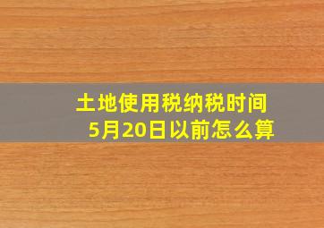 土地使用税纳税时间5月20日以前怎么算