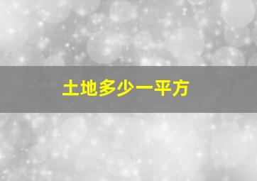 土地多少一平方