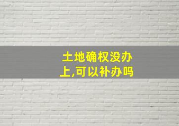 土地确权没办上,可以补办吗