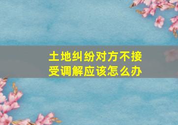 土地纠纷对方不接受调解应该怎么办