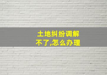 土地纠纷调解不了,怎么办理