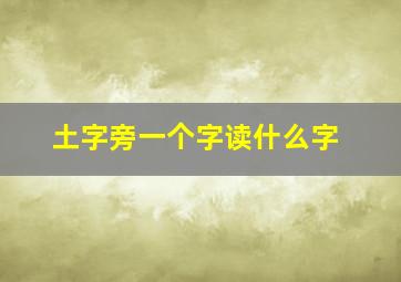 土字旁一个字读什么字