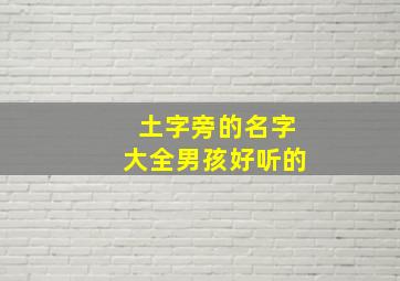 土字旁的名字大全男孩好听的