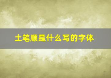 土笔顺是什么写的字体