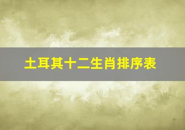 土耳其十二生肖排序表