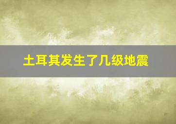 土耳其发生了几级地震