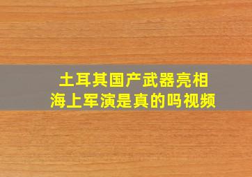 土耳其国产武器亮相海上军演是真的吗视频