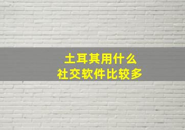 土耳其用什么社交软件比较多