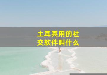 土耳其用的社交软件叫什么