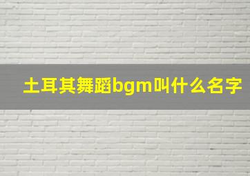 土耳其舞蹈bgm叫什么名字