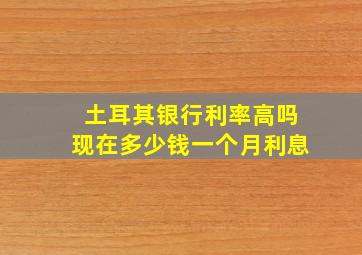 土耳其银行利率高吗现在多少钱一个月利息