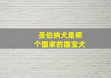 圣伯纳犬是哪个国家的国宝犬