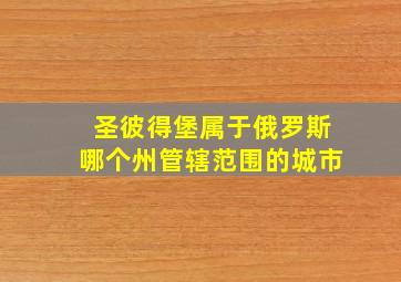 圣彼得堡属于俄罗斯哪个州管辖范围的城市