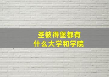 圣彼得堡都有什么大学和学院