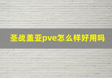 圣战盖亚pve怎么样好用吗