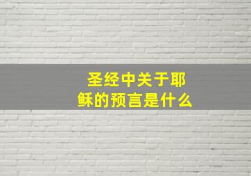 圣经中关于耶稣的预言是什么