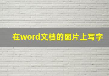 在word文档的图片上写字