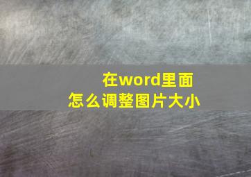 在word里面怎么调整图片大小