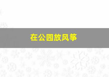 在公园放风筝