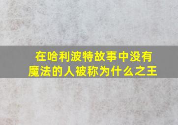 在哈利波特故事中没有魔法的人被称为什么之王