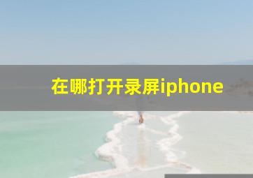 在哪打开录屏iphone