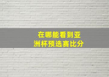 在哪能看到亚洲杯预选赛比分