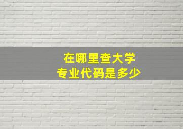 在哪里查大学专业代码是多少