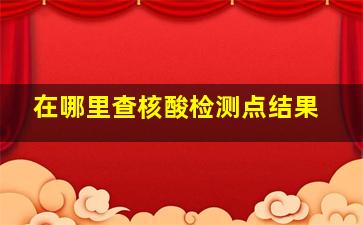 在哪里查核酸检测点结果