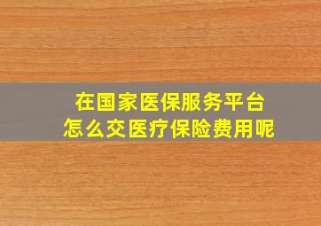 在国家医保服务平台怎么交医疗保险费用呢