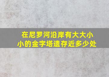 在尼罗河沿岸有大大小小的金字塔遗存近多少处