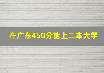 在广东450分能上二本大学