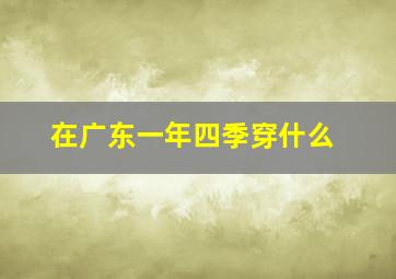 在广东一年四季穿什么