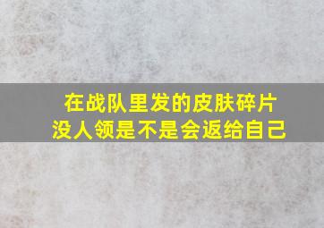 在战队里发的皮肤碎片没人领是不是会返给自己