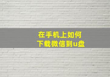 在手机上如何下载微信到u盘