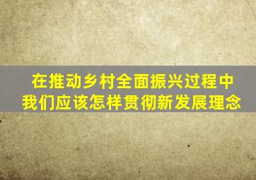 在推动乡村全面振兴过程中我们应该怎样贯彻新发展理念