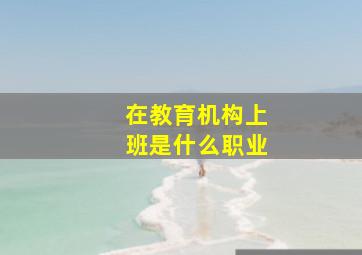 在教育机构上班是什么职业