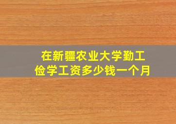 在新疆农业大学勤工俭学工资多少钱一个月