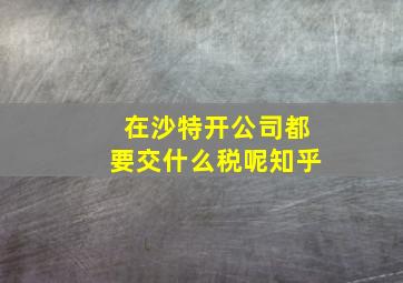 在沙特开公司都要交什么税呢知乎