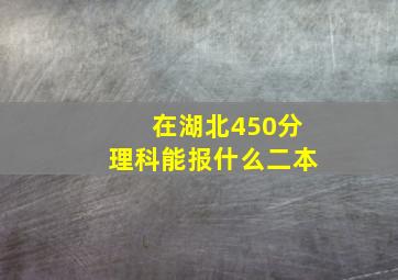 在湖北450分理科能报什么二本