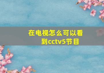 在电视怎么可以看到cctv5节目