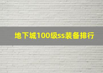 地下城100级ss装备排行