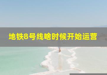 地铁8号线啥时候开始运营