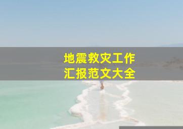 地震救灾工作汇报范文大全