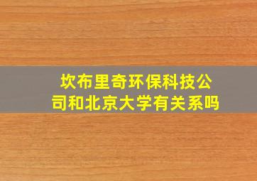 坎布里奇环保科技公司和北京大学有关系吗