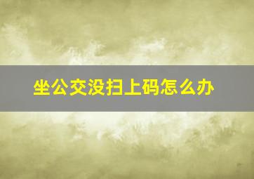 坐公交没扫上码怎么办