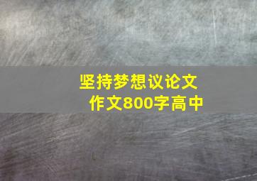 坚持梦想议论文作文800字高中